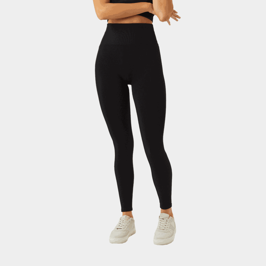 Studio Seamless Rib Tights, träningstights, dam - full image 2