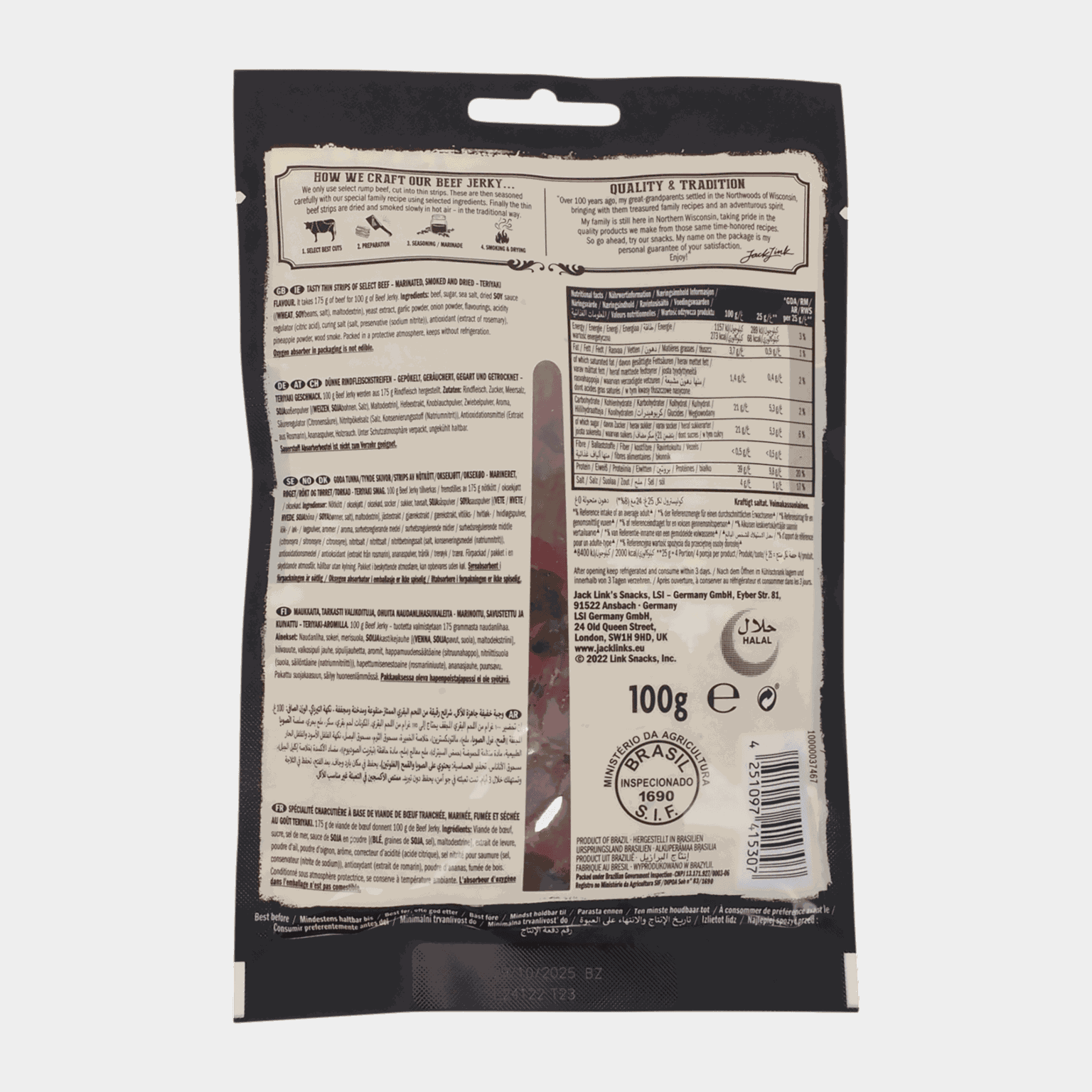Beef Jerky 100 G Teriyaki, torkat kött - full image 2