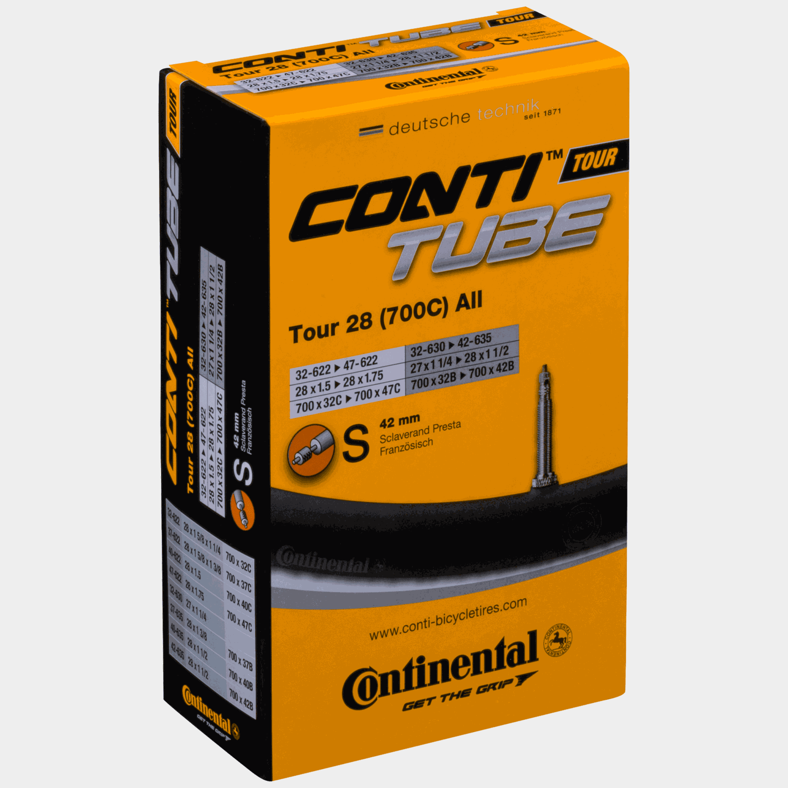 Tube Conti 28" FV 32/47 42mm valve, cykelslang - full image 1