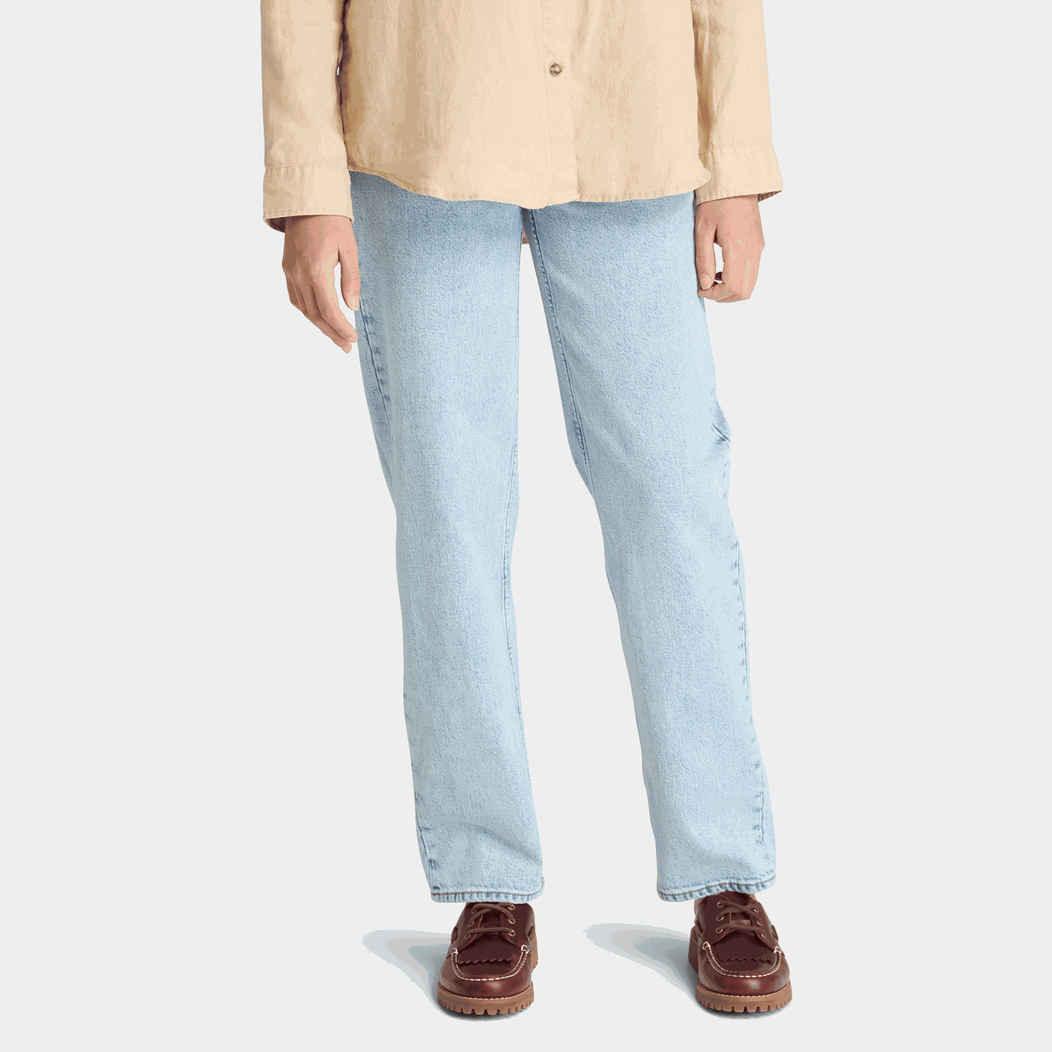 Denim Straight Pants, byxor, dam - full image 1
