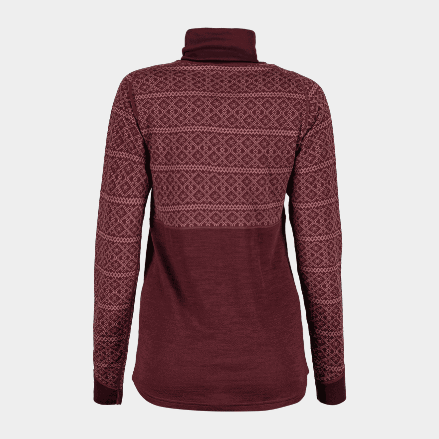 Dalen 2-layer Wool Polo Zip, ulltröja, dam - full image 2