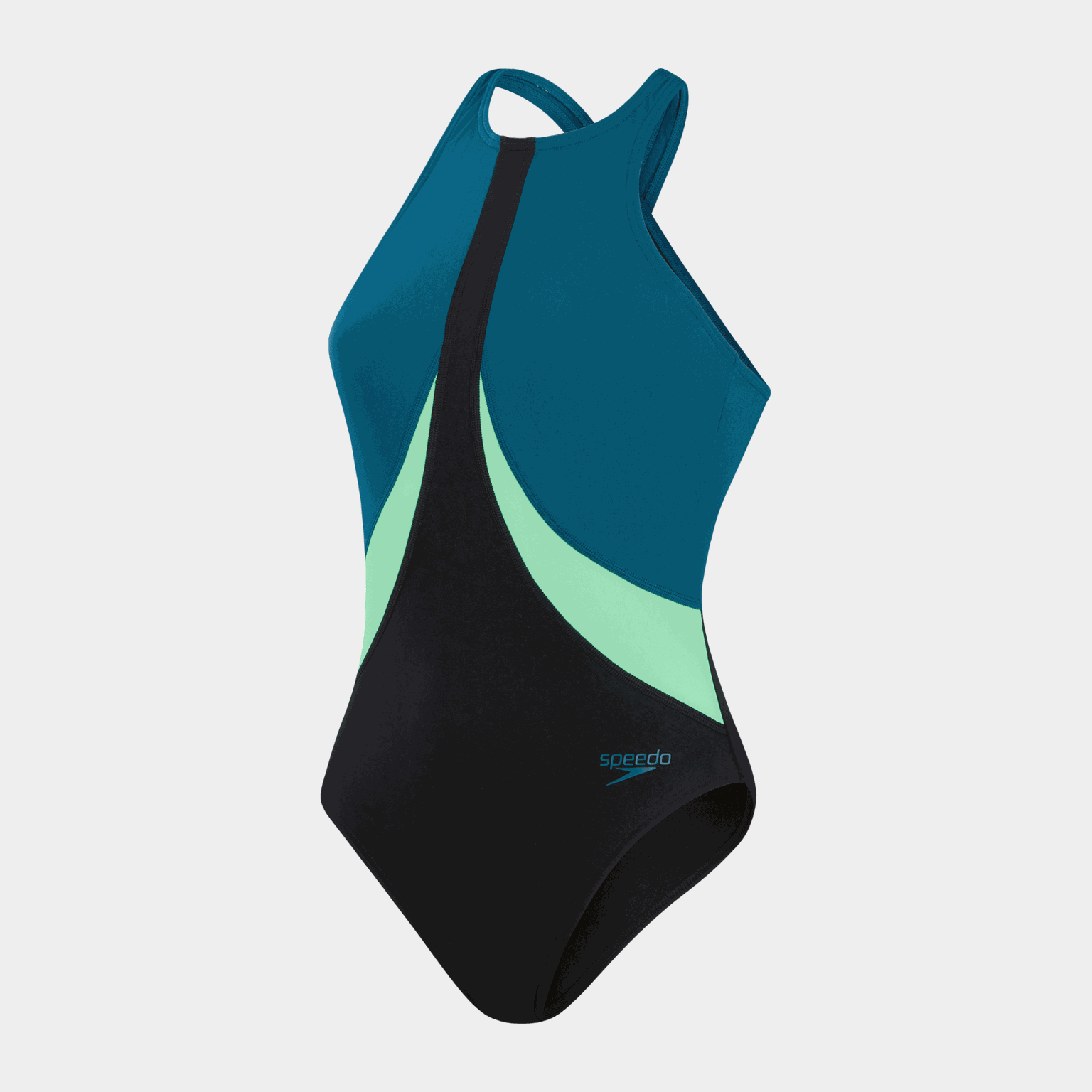 Womens Colourblock Highneck Crossback, baddräkt, dam - full image 1