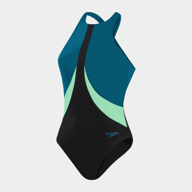 Womens Colourblock Highneck Crossback, baddräkt, dam - Bikinis