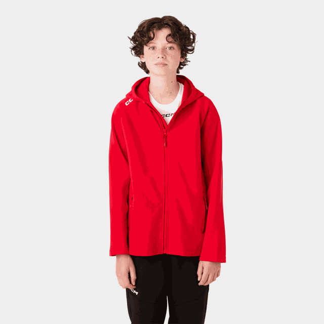 Team Locker Room Full Zip Hood Yt 26/27, huvtröja med dragkedja, junior - T-Shirts & Shorts
